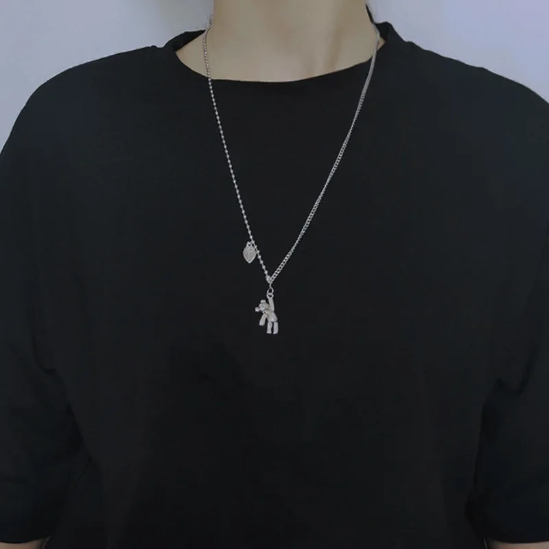 Ожерелье с подвеской в виде медведя кролика сердца | Украшения и аксессуары