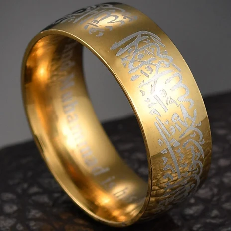 8MM Muslim Gold MeMolissa мужское кольцо пожарного из нержавеющей стали, тонкое кольцо с голубой линией, высокое качество, кольца с красной линией, Прямая поставка - Цвет основного камня: 8MM Muslim Gold