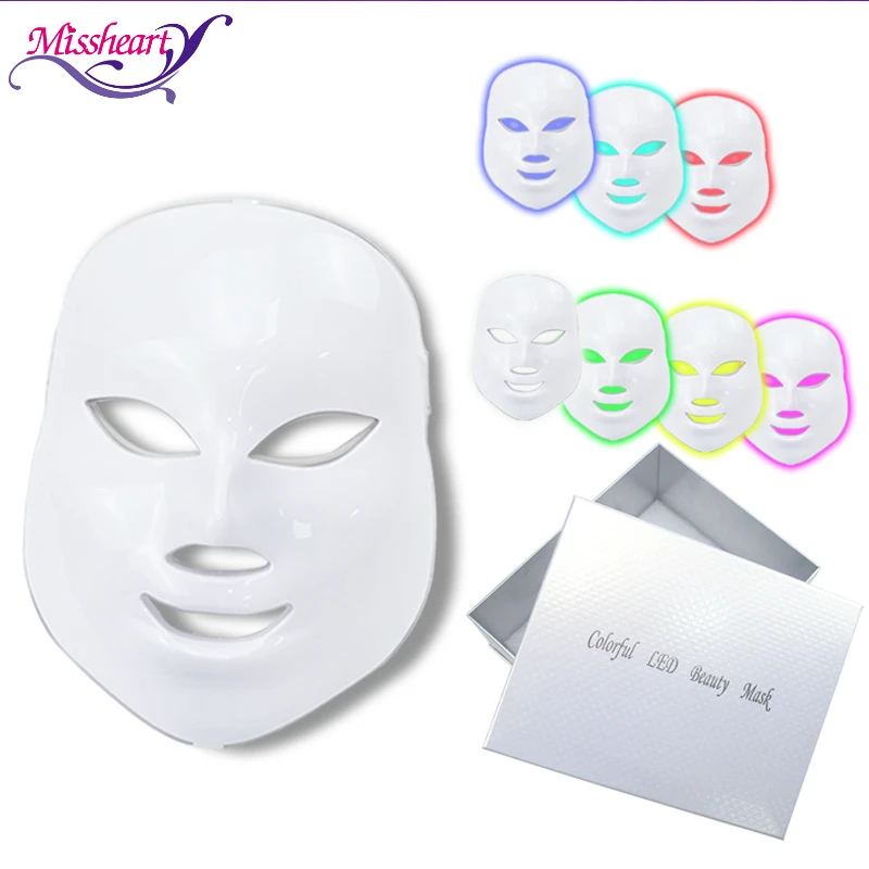 7 цветов светильник светодиодный маска для лица Омоложение кожи уход за лицом