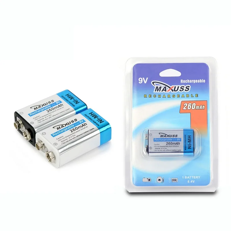 

9V Ni-MH rechargeable battery 260 mA 300 mA MAXUSS 23F6-220 rechargeable battery