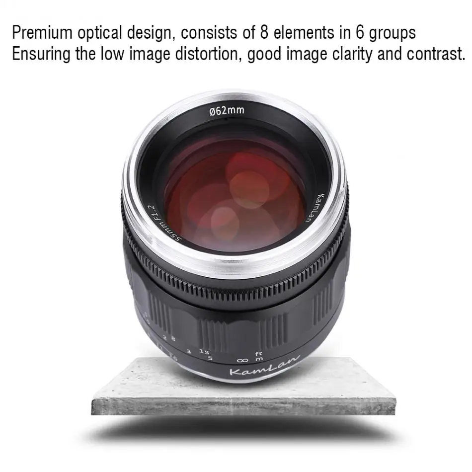 Kamlan 55 мм f1.2 Большая диафрагма ручной фокус Prime фиксированные линзы полная Рамка для sony для Canon для Nikon