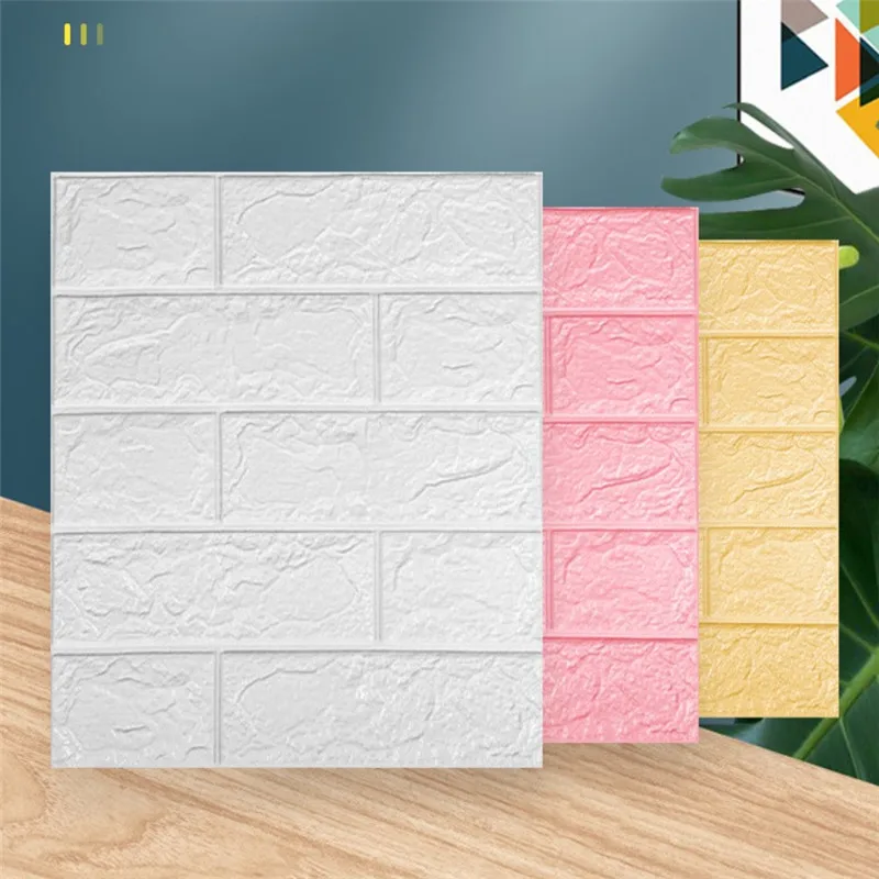 

3D наклейки на стену, имитация кирпича, украшение для спальни, водостойкие обои из пеноматериала для гостиной, кухни, ТВ, фон, 10 шт.