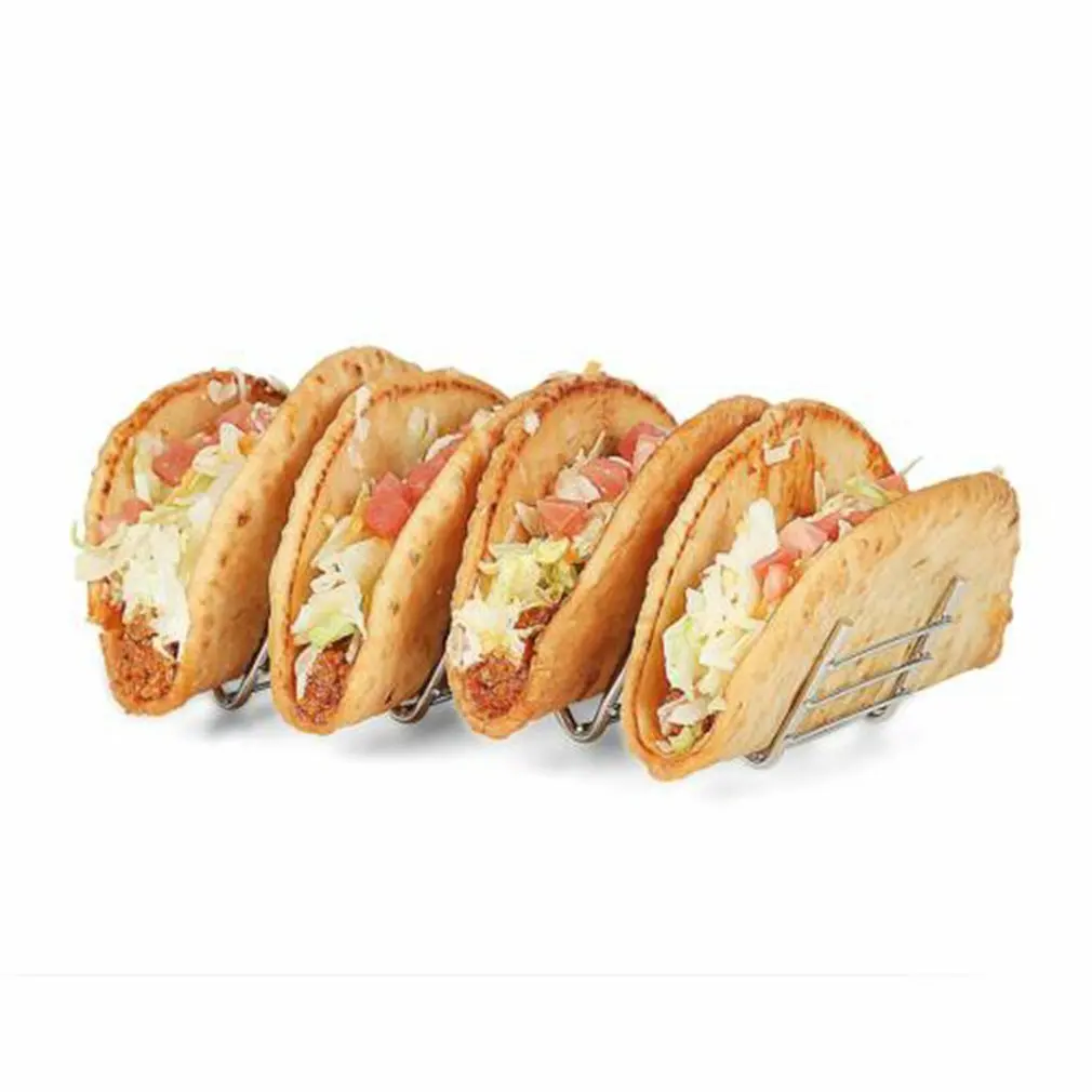 Три/четыре сетки Мексиканская Taco стойка для пиццы из нержавеющей стали полка