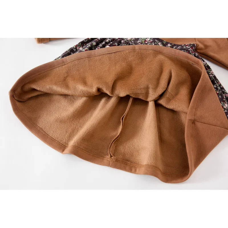 

2021 New Spring Girl Dress Korean Version Thickened Plus Velvet Princess Dress Children Skirt And Bib