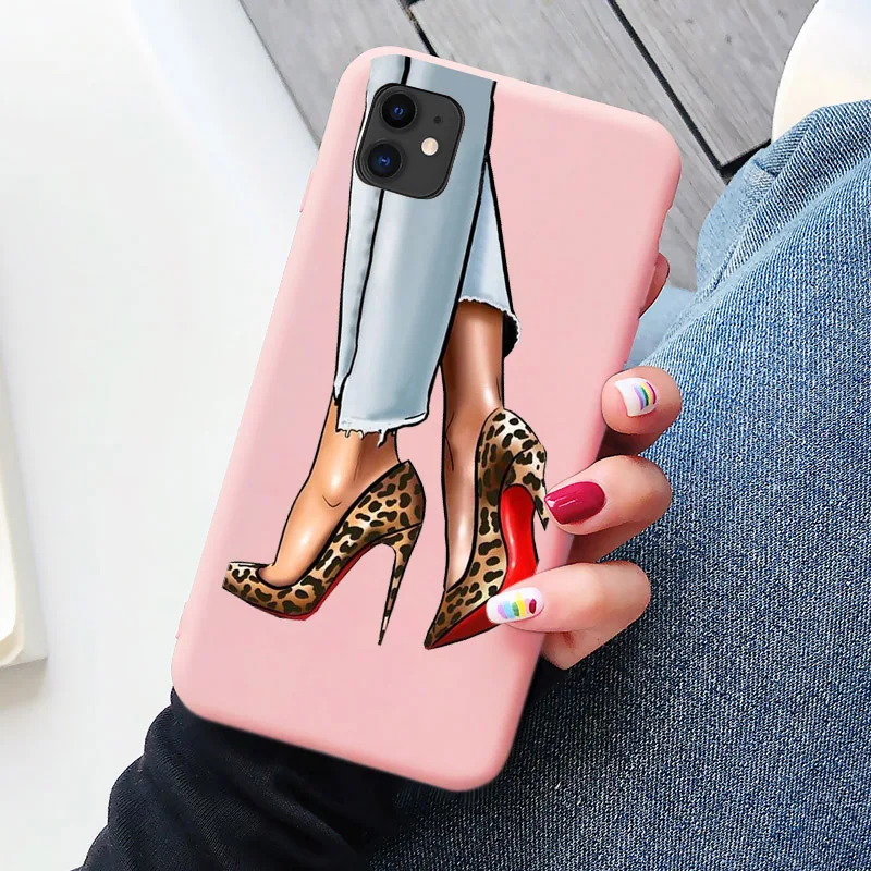 Fashion Phone Case For iPhone X S XR MAX Soft Silicone Girl Boss Cartoon Cover For iPhone 12 11 13 Pro Max 7 8 Plus SE 2020
