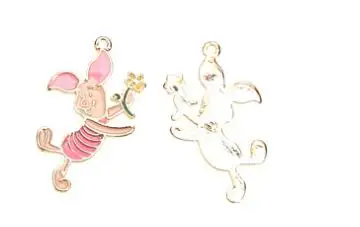 10 шт. милый мультфильм свиней желтый медведь ожерелье цепочка для ключей Эмаль