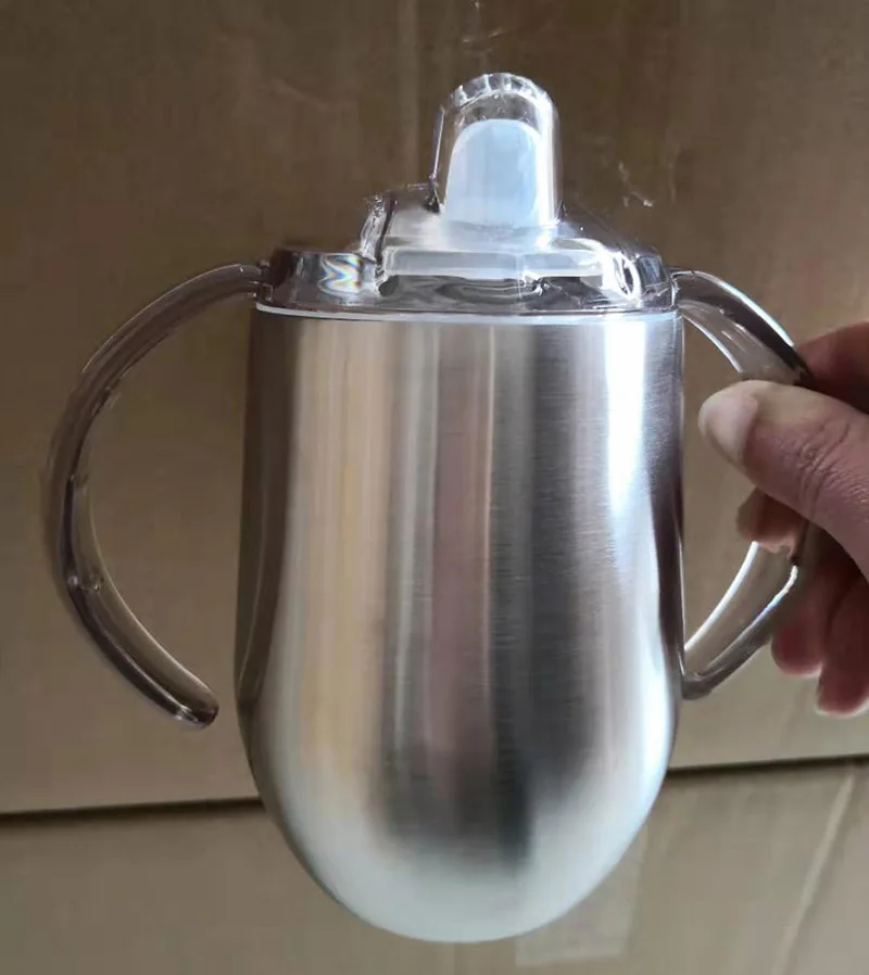 original silver Высокое качество, 12 унций, непроливающаяся чашка-непроливайка, Детская кружка, бутылочки-пустышки, бутылочки-термосы, стакан, Прямая поставка и поддержка на заказ - Цвет: original silver