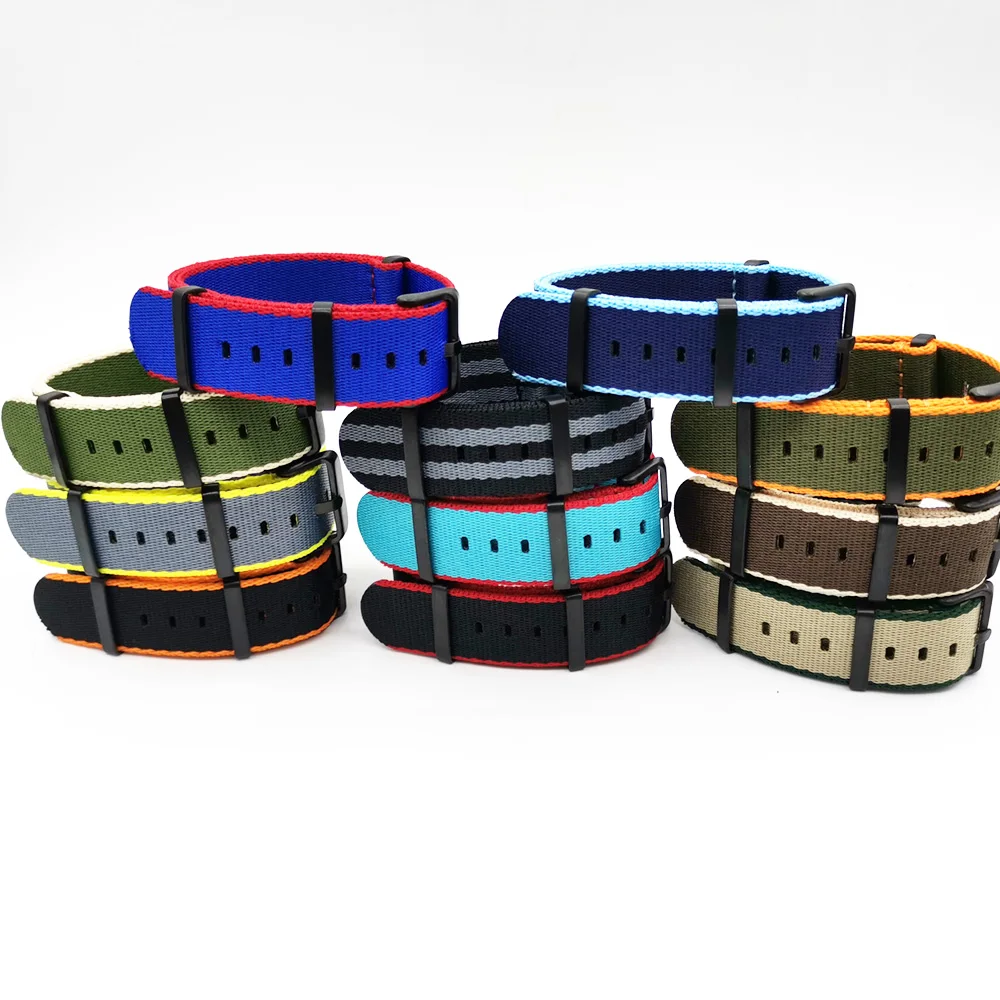 Premium Quality 20mm 22mm Nylon Seatbelt Watch Band Nato Strap for Military Watch Wristwatch Universal ZULU Bands Replacement