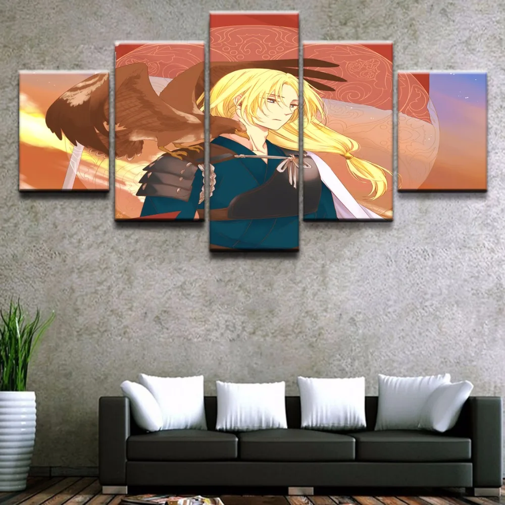 Домашний декор модульная Картина на холсте 5 шт. Йона рассвет анимационная