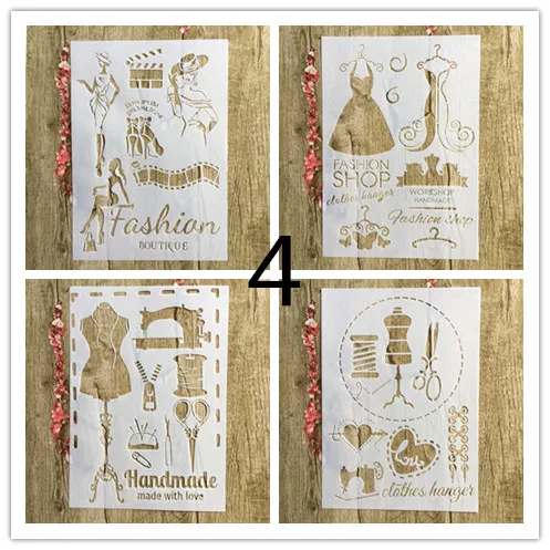 4pcs / set A4 letter of the alphabet Stencils Painting Coloring Embossing Scrapbook Album Decorative Template paper card wall | Канцтовары