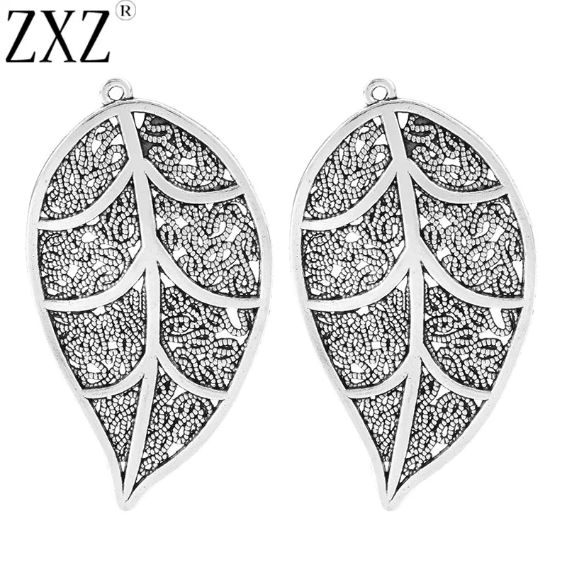 ZXZ 10 шт. большой тибетский серебряный полый листья филиграни подвески для