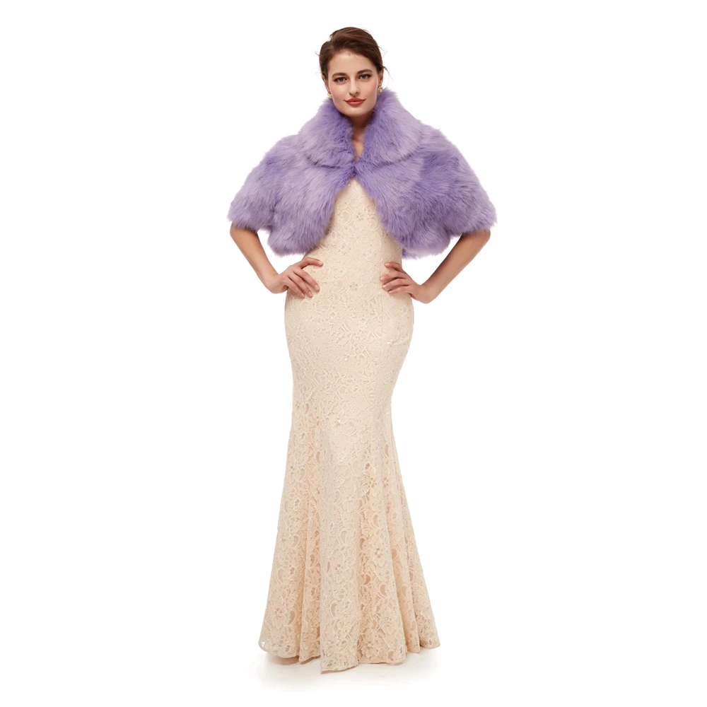 Специальные фиолетовые вечерние куртки обертывания 2020 плащи из искусственного