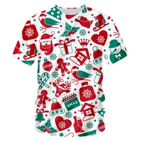 mens santa clause tee shirt fashion casual t shirt 3d printing xmas gift tshirts merry christmas party t shirts diy wholesales