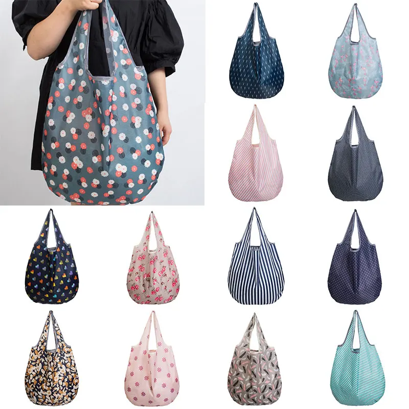 

Folding Bag Reusable Storage Convenient Shopping Pouch Polyester Portable Supermarket Large Capacity Multi-function Eco Bag