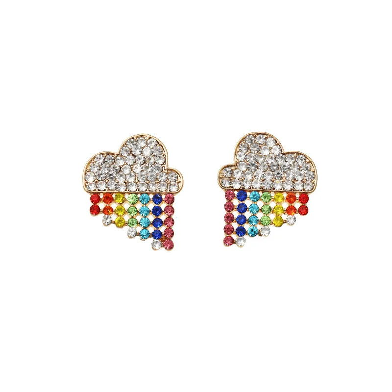 

2020 Wholesale Cross-border European and American Fashion Jewelry New Rainbow Rain Earrings Creative Color Earrings Women