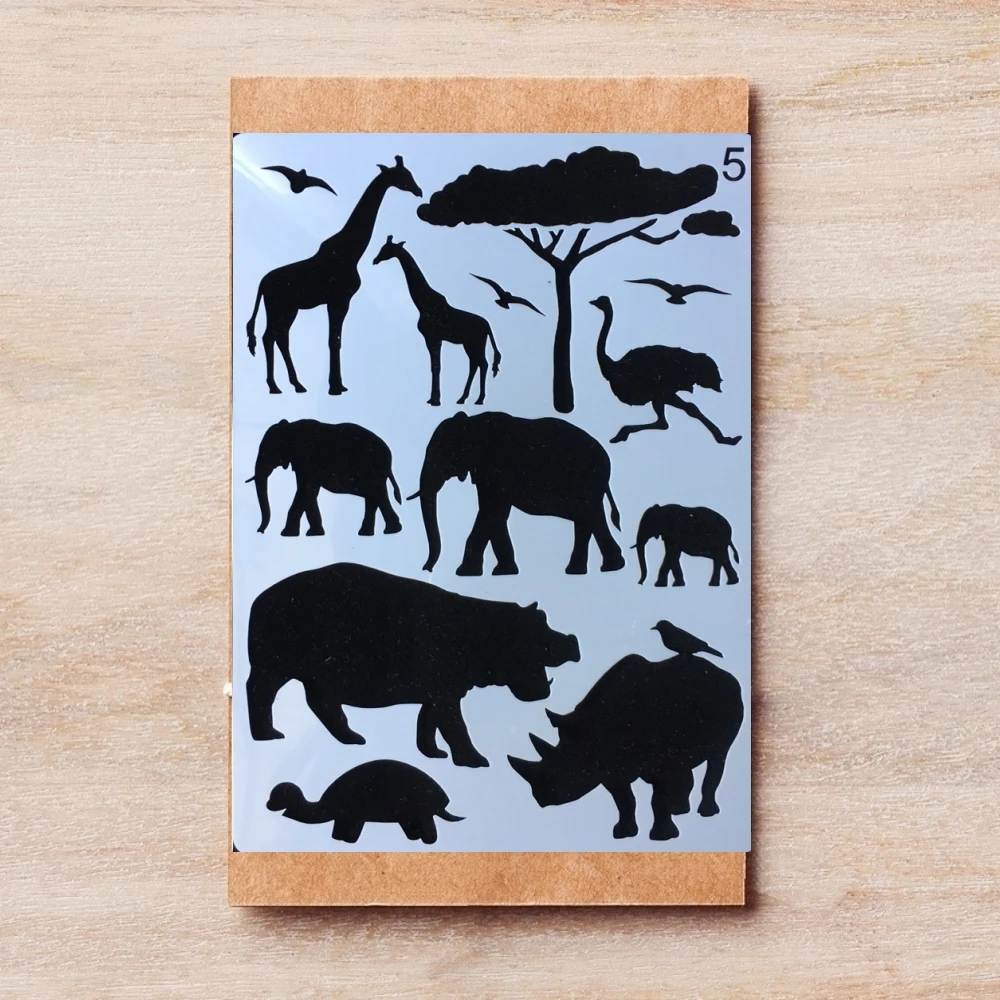 

A4 29*21cm Giraffe Ostrich African Animals DIY Layering Stencils Painting Scrapbook Coloring Embossing Album Decorative Template