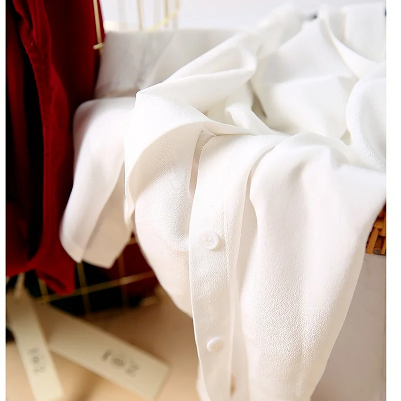 

Summer Office Lady All-match Silk Shirts Elegant Temperament Bandage Blouses Women Casual Simple Loose Soft Female Tops 2021