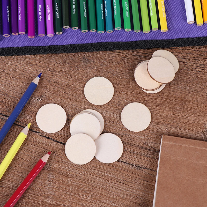 

DIY Wooden Crafts Natural Blank Wood Pieces Slice Round Unfinished Wooden Discs Crafts Centerpieces Christmas Ornaments
