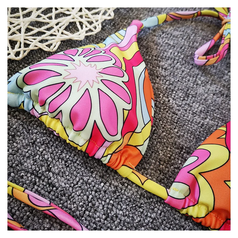 

Swimwear Women's Swimwear Sexy Bikini 2021 New Push-Up Bikini Set Swimwear Ladies Printed Lace-Up Beachwear Bikini Two-Piece Set