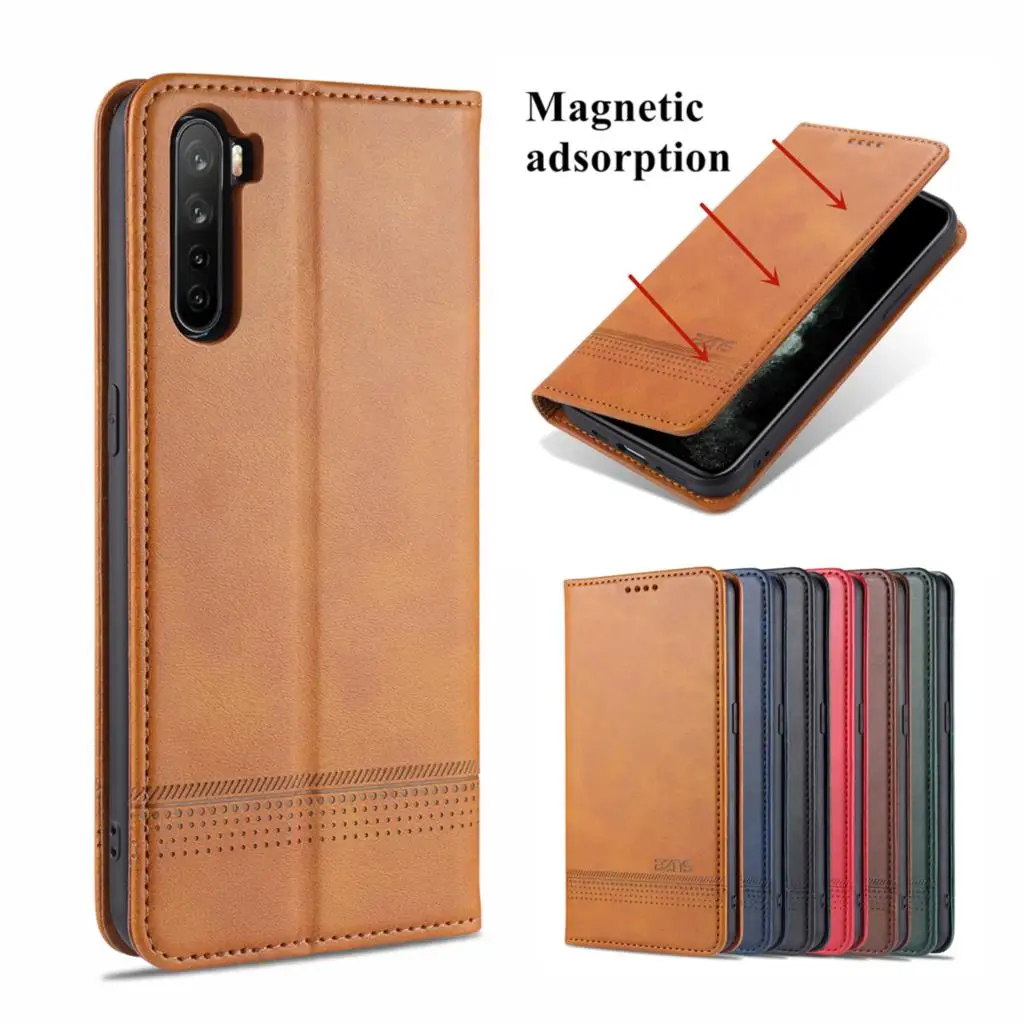 

Deluxe Magnetic adsorption leather case for OPPO Reno 3 Global 4G / OPPO A91/ OPPO F15 Flip Cover Protective Case capa fundas