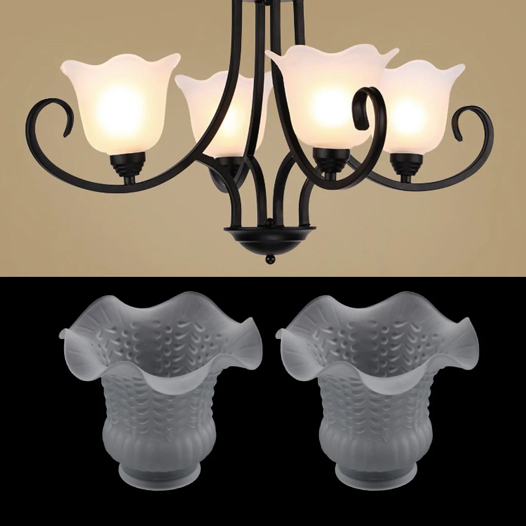 

2pcs Glass Chandelier Lamp Shade Bedside Ceiling Lamp Lampshade For Bedroom