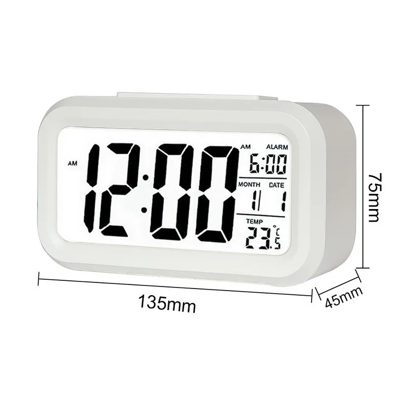 

New Large Display Digital Alarm Clock With Calendar For Home Office Table Clock Snooze Electronic Kids Clock LED Desktop Clocks