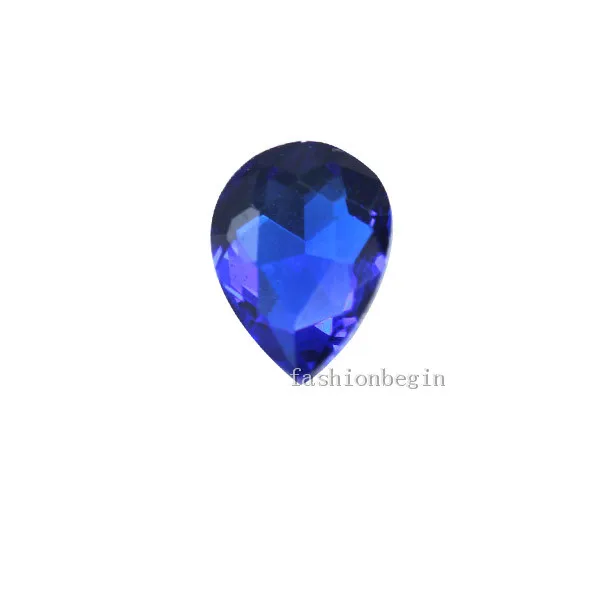 sapphire 20p 10x14 мм каплевидный цвет с заостренным фольгированным дном назад стеклянный модный камень граненые хрустальные стразы драгоценность детская игрушка счетчик дисплей драгоценные камни - Цвет: sapphire