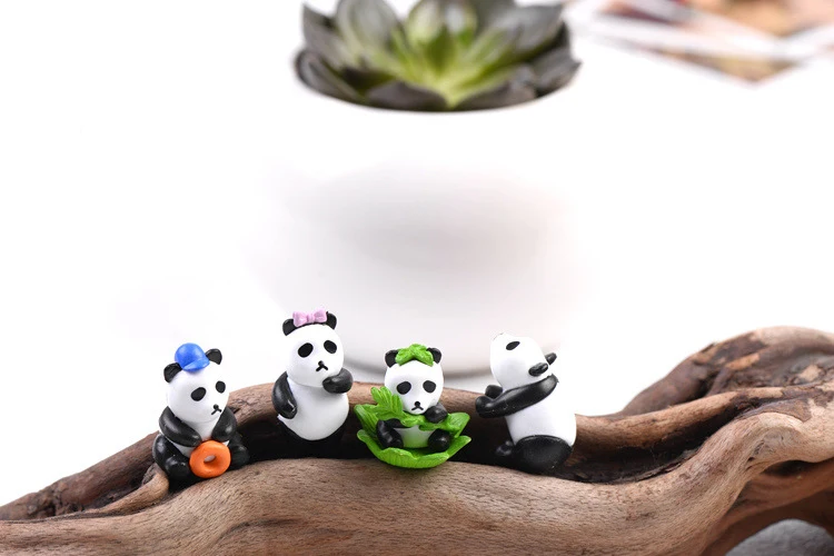 4 шт. разнообразие милые панды куклы игрушки мох микропейзаж украшения
