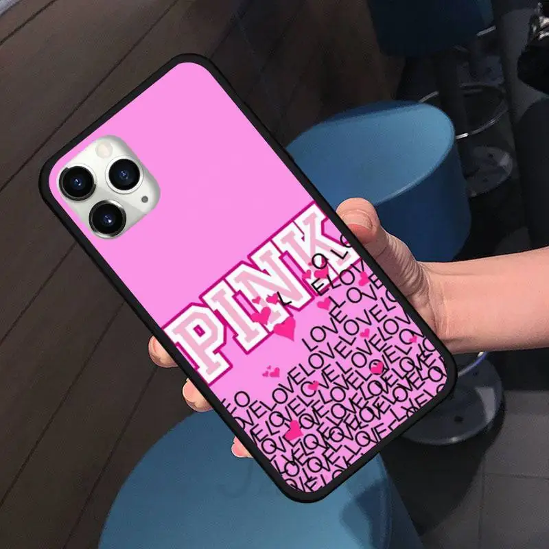 

pink Text glitter words slogn fashion Phone Case For iphone 7 8 12 11 XR XS pro Max Mini plus Soft silicone cover shell funda