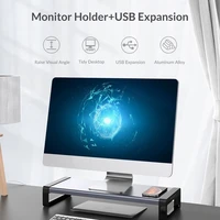 for orico monitor stand riser desktop holder bracket organizer with 4x usb 3 0 expansion hub for laptop computer accessories