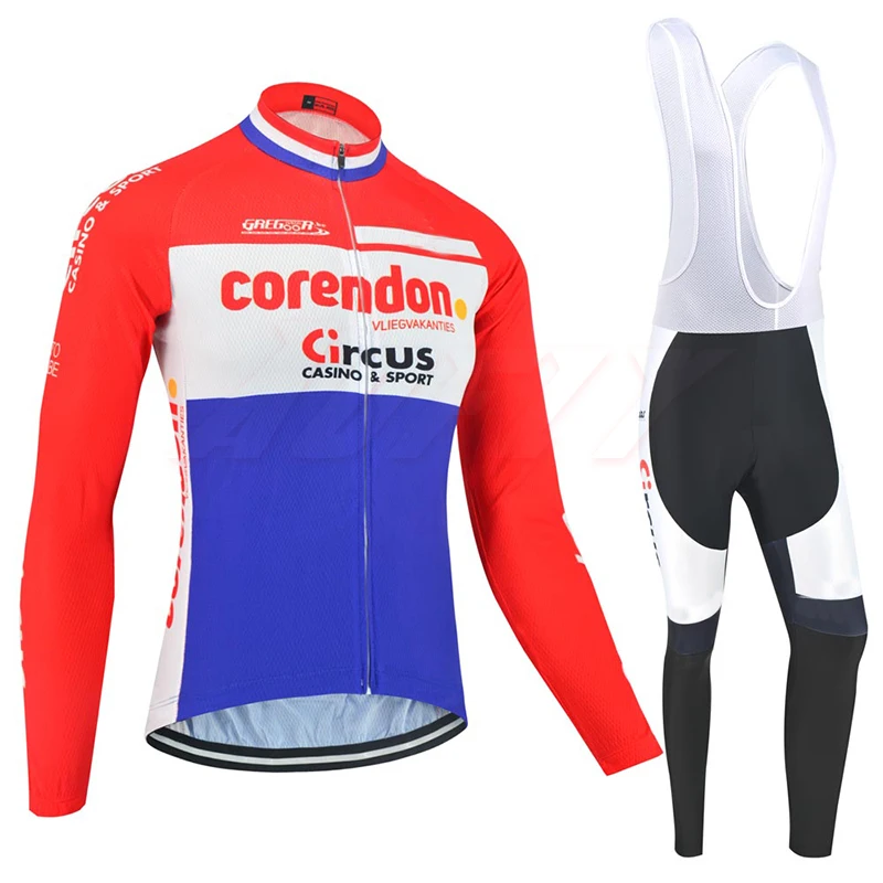 Весна 2020 Pro TEAM Corendon с длинным рукавом для велоспорта Джерси велосипедные штаны