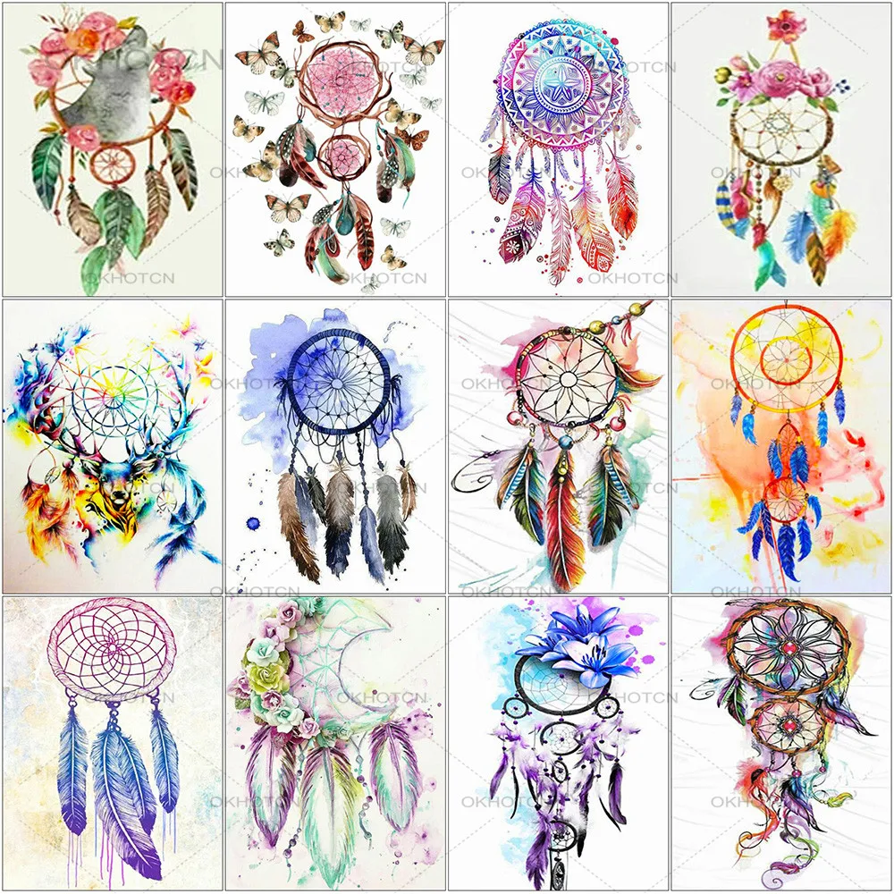 

Mosaic Art Home Decoration 5D Diamond Embroidery Dreamcatcher Full Square Round Diamond Painting Cross Stitch Scenery