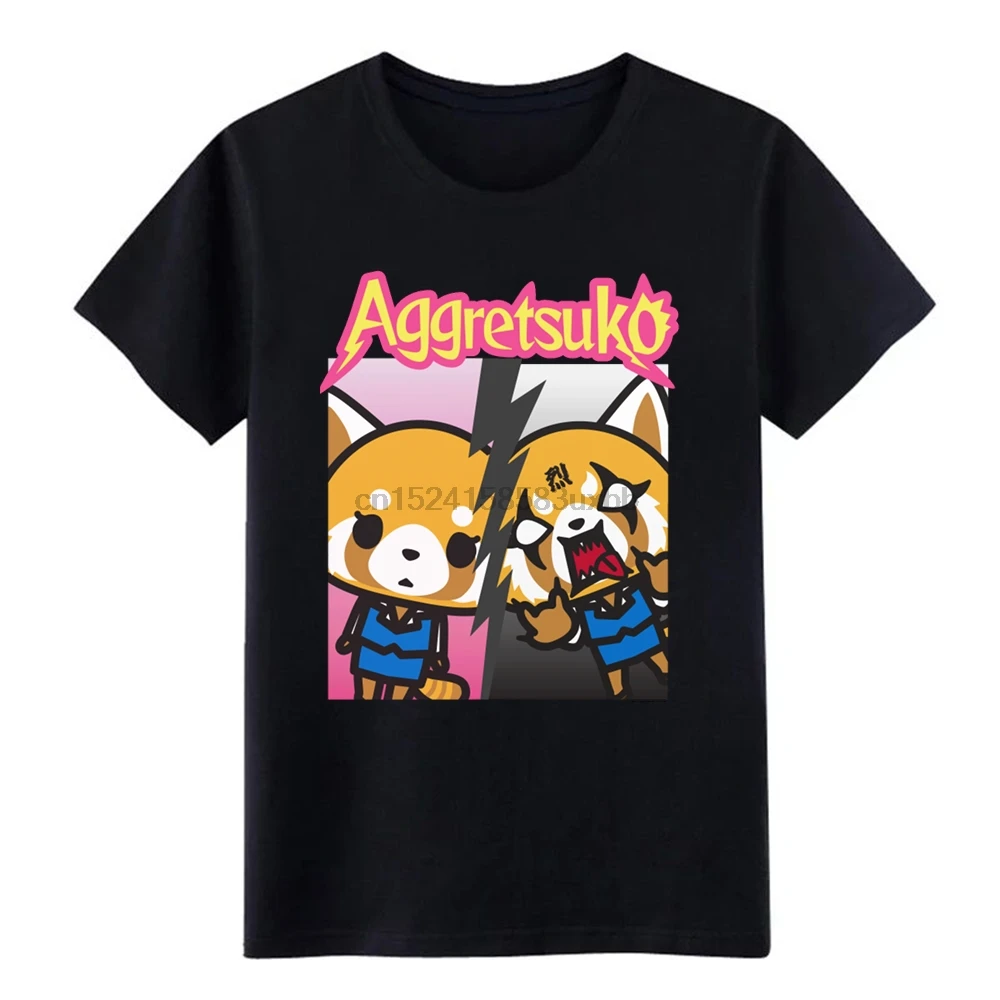 Мужская футболка с разрезом Aggretsuko дизайнерская из хлопка S-XXXL уникальная модная