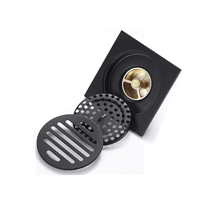 

Floor Water Drain Round Cover Matt Black/Rose Gold/Silver Brushed/Antique Bronze for Bathroom Kitchen Garden Balcony