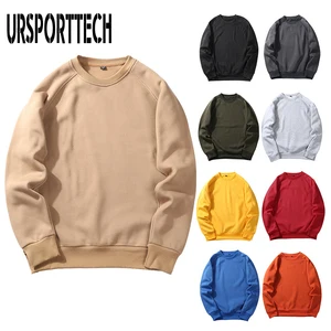 Мужские толстовки с капюшоном URSPORTTECH, повседневные однотонные флисовые пуловеры из полиэстера на весну и осень, теплая толстовка с капюшоном, европейский размер