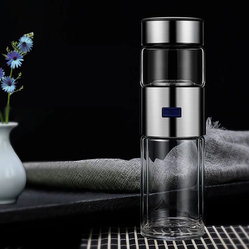 Curge 400 мл стеклянные бутылки для воды с чайным впрыскивателем высокого качества