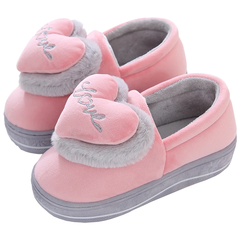 Новинка зимние женские плюшевые тапочки теплые Нескользящие хлопковые на