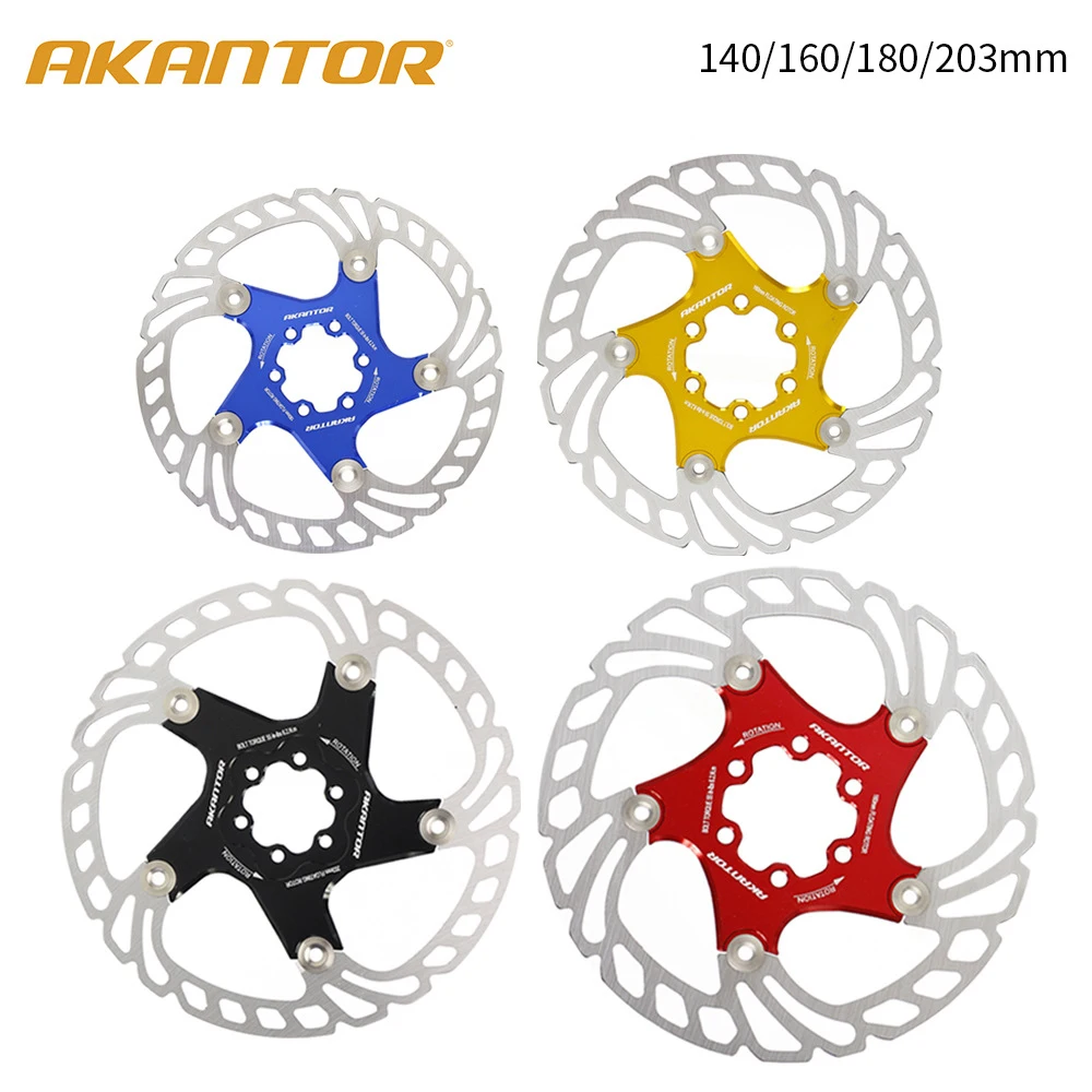 

AKANTOR MTB floating disc stainless steel brake disc aluminum alloy bracket six nail disc rotor bicycle disc 140/160/180/203mm