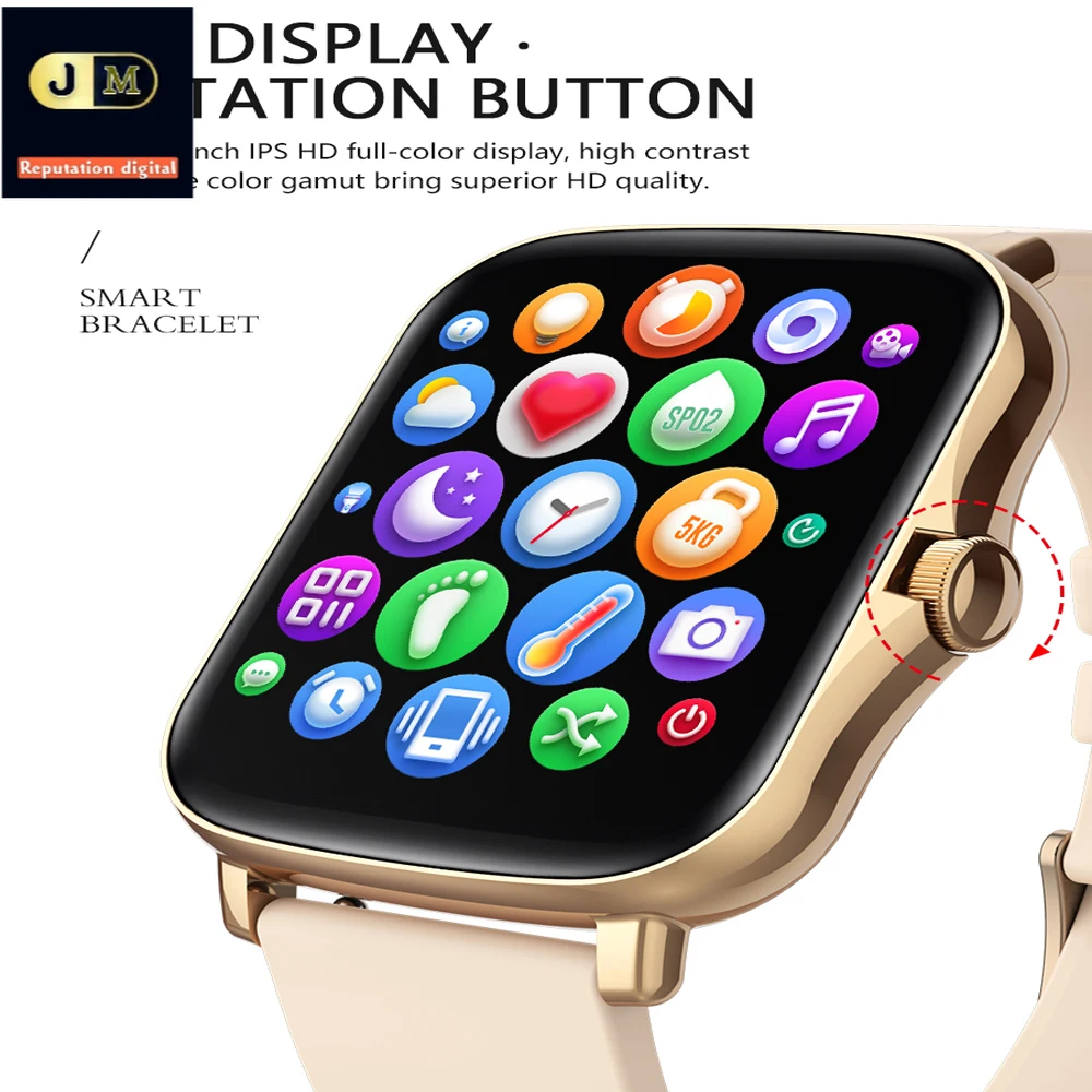 

2021 Y20 P8 Plus Smart Watch Men Rotate Button IP67 Smartwatch 1.7 Inch HD Screen Sports Women Smartwatch 24H Heart Rate