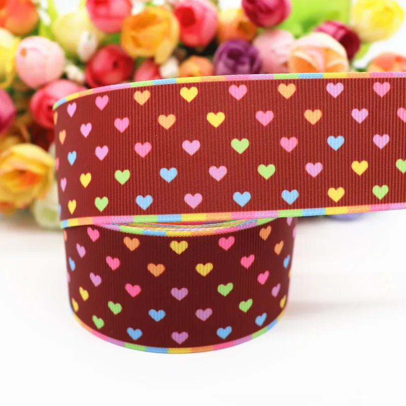 10 Yards 1.5'' 38MM Peach Heart Printed Grosgrain Ribbons For Hair Bows DIY Handmade Materials Y19091204 | Дом и сад