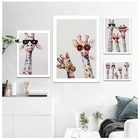 Цветной постер с изображением жирафа, животных, семьи, картина для детей, настенное искусство, картина для гостиной, домашний декор, постеры, картина маслом
