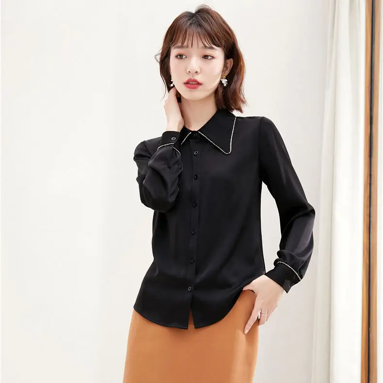 

EBAIHUI Women Long Sleeve Shirts Red Blouses Vintage Elegant Korean 2021 Spring Loose Ladies Blouse Office Lady Sweet Shirts