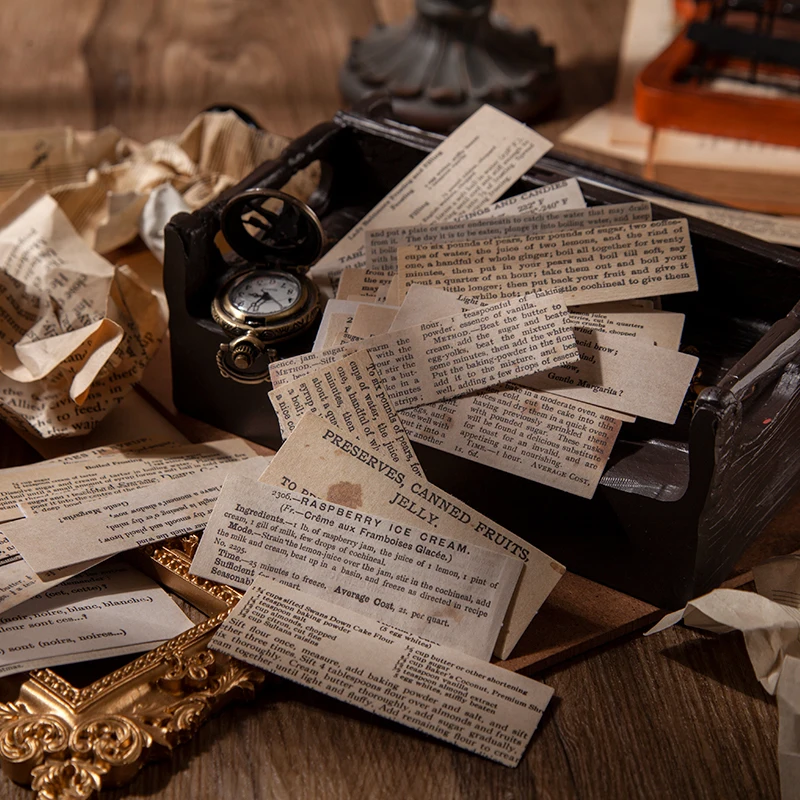40 наклеек на винтажную английскую тематику коллаж античный билет бумажная