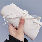 Металлические круглые очки с защитой от синего света, женские классические офисные очки в стиле ретро, оправы для очков, прозрачные женские очки