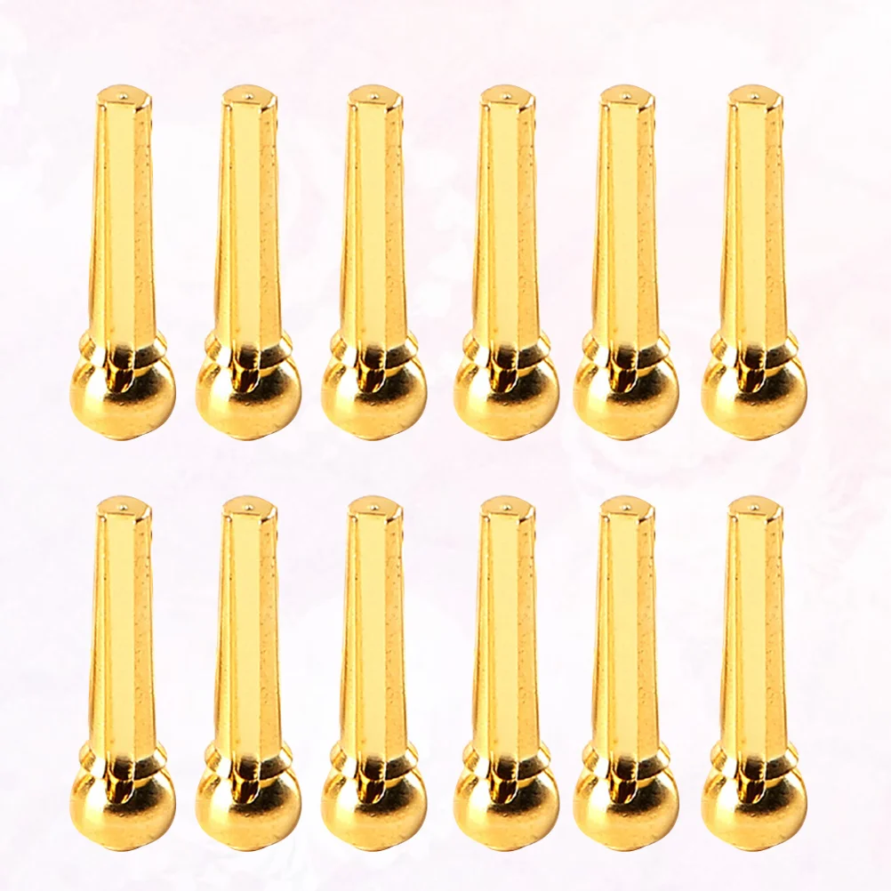 

12 шт. медных гитарных мостов, латунные шпильки для струн, аксессуары для гитары (золотистые)