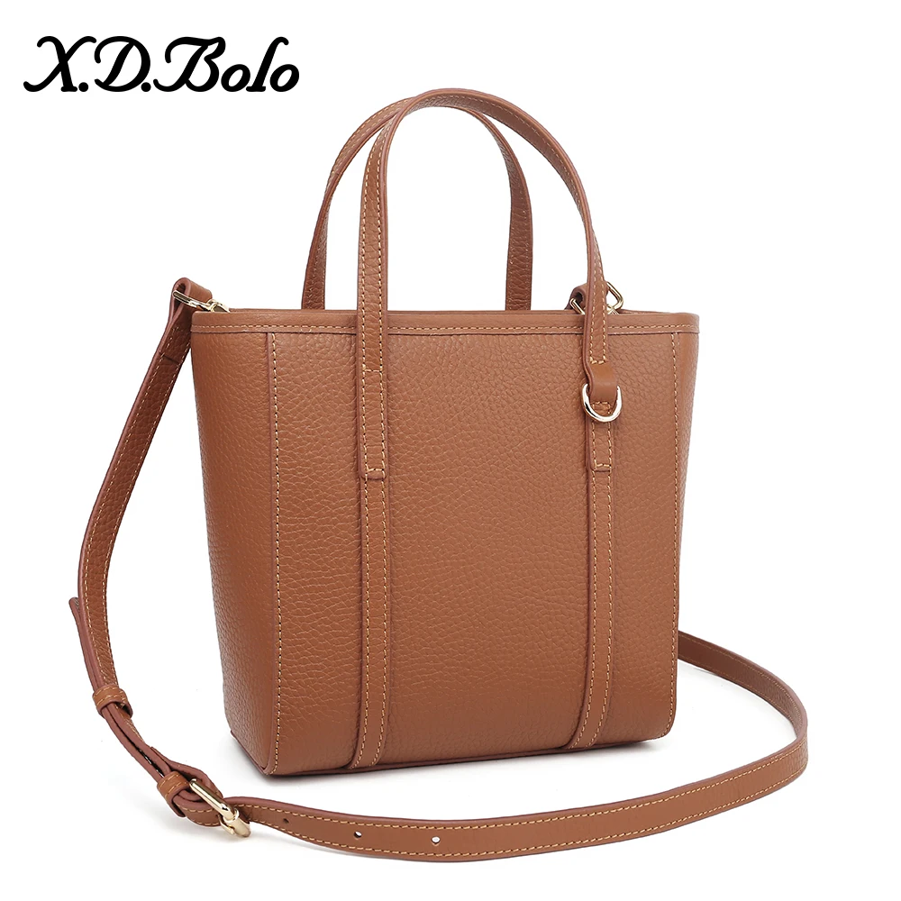 

XDBOLO 2020 Fashion Trend Ladies Crossbody Handbag Genuine Leather Zipper Composite Bags Chain Shoulder Strap Purse Women's Bag