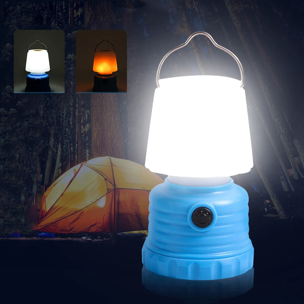 

120W LED Portable Lanterns Outdoor Camping Light Flame Night Lamp Hook Tent Light Retro Lantern 3AAA Battery Flashlight Torch