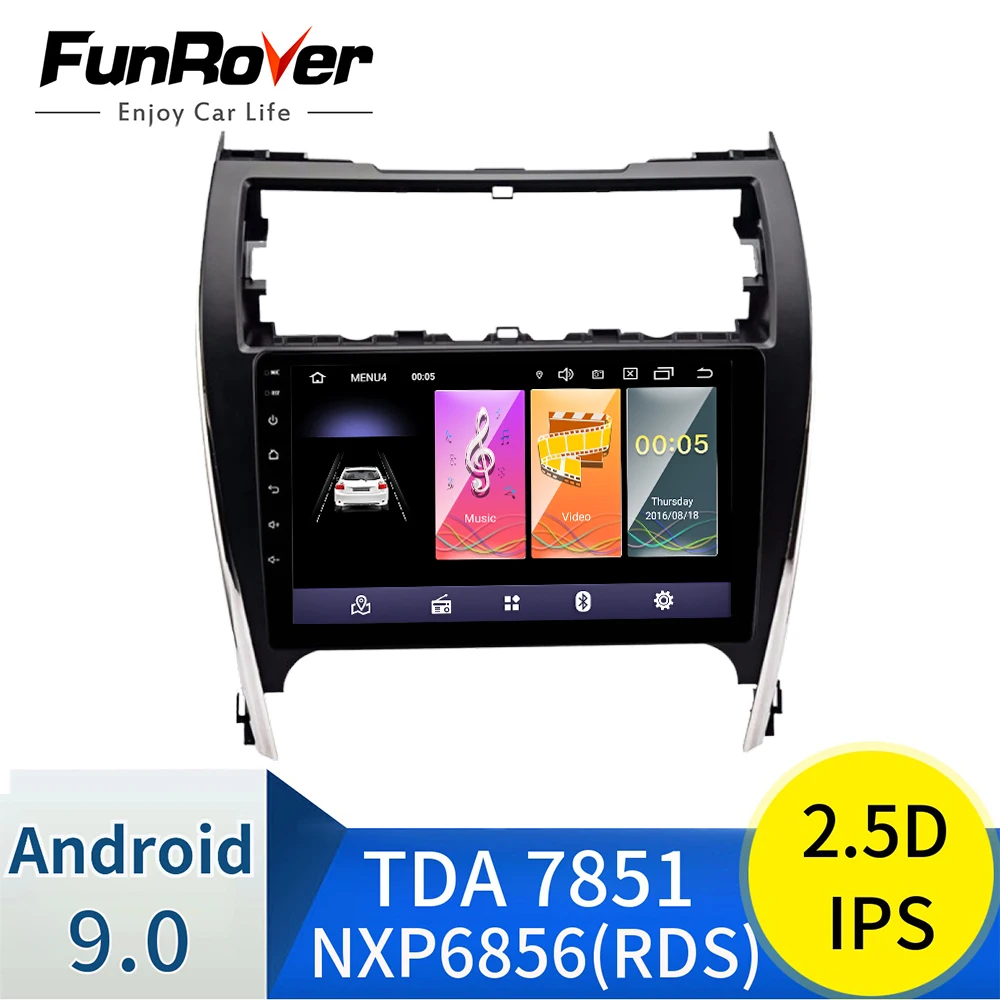 Автомобильный мультимедийный плеер FUNROVER 10 1 дюйма 2 din Android 8 0 gps для Toyota Camry USA и Mid East