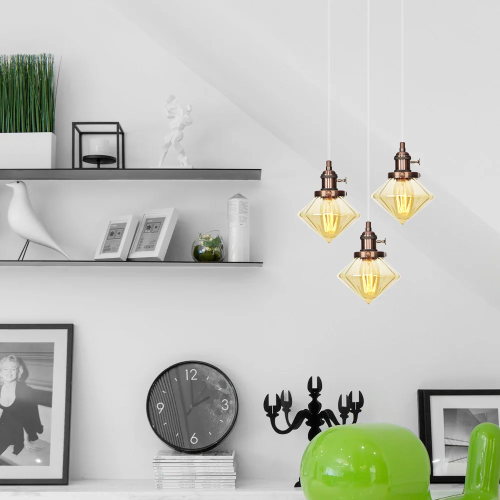 Nordic Design Adjust LED Pendant Light Iron Switch Glass Hanging Lamp Loft Decor Dining Room Home Lighting Luminaire E26 E27 | Лампы и