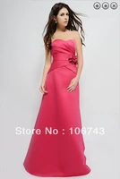free shipping hot 2016 red satin vestidos de fiesta rhinestone bridal belt fashion long dress party gowns bridesmaid dresses